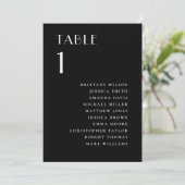 Invitation Plan de table de mariage noir | Moderne Minimalist (Debout devant)
