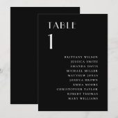 Invitation Plan de table de mariage noir | Moderne Minimalist (Devant / Derrière)