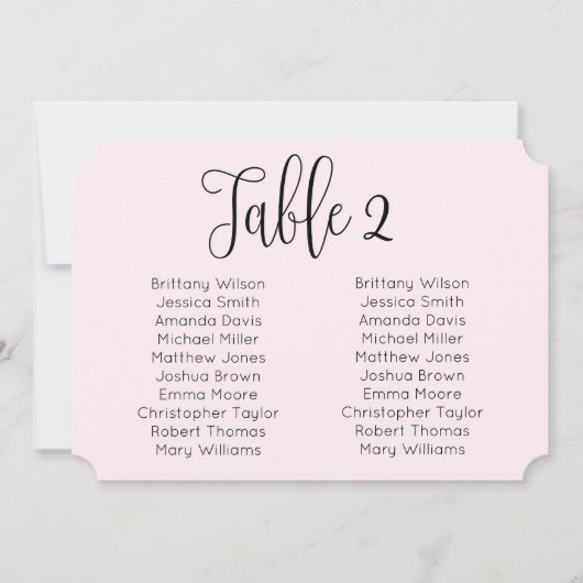 Invitation Plan de table de mariage paysage rose. Moderne ros (Devant)