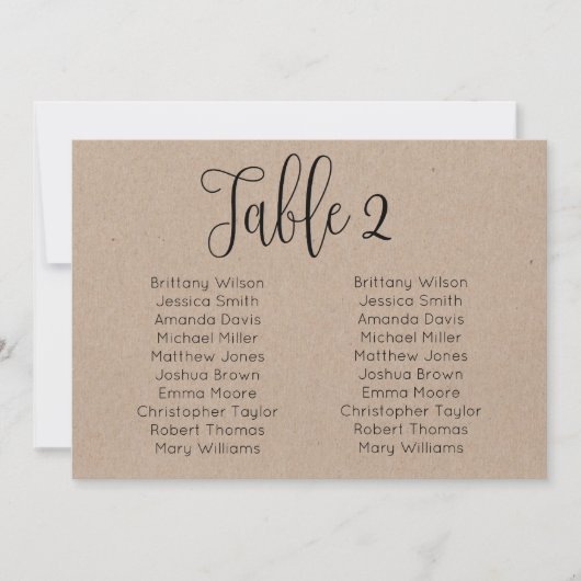 Invitation Plan de table de mariage paysager. Moderne rustiqu (Devant)