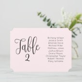 Invitation Plan de table de mariage rose. Paysage moderne ros (Debout devant)