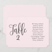 Invitation Plan de table de mariage rose. Paysage moderne ros (Devant / Derrière)