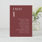 Invitation Plan de table de mariage Rouge vin profond | Autom (Debout devant)