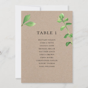 Invitation Plan de table de mariage rustique. Botanique de ca