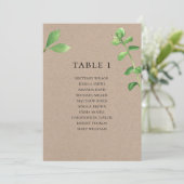 Invitation Plan de table de mariage rustique. Botanique de ca (Debout devant)