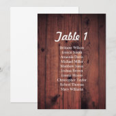 Invitation Plan de table de mariage rustique en bois (Devant / Derrière)