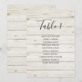 Invitation Plan de table de mariage rustique. Grange en bois  (Devant / Derrière)