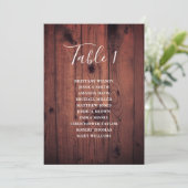 Invitation Plan de table de mariage rustique. Grange en bois (Debout devant)