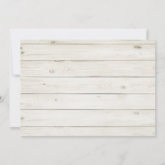 Invitation Plan de table de mariage rustique. Grange en bois (Dos)