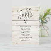 Invitation Plan de table de mariage rustique. Moderne campagn (Debout devant)
