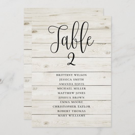 Invitation Plan de table de mariage rustique. Moderne campagn (Devant / Derrière)