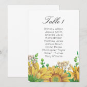 Invitation Plan de table de mariage rustique. Plan de table a (Devant / Derrière)