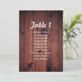 Invitation Plan de table de mariage rustique. Plan de table e (Debout devant)