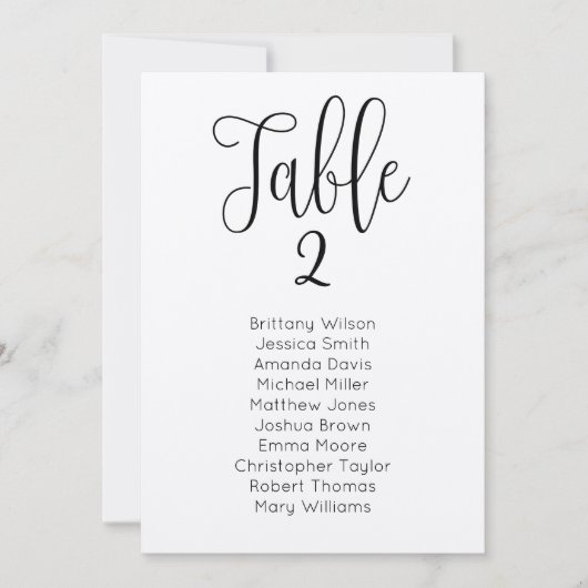 Invitation Plan de table de mariage rustique. Plan de table k (Devant)