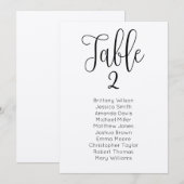 Invitation Plan de table de mariage rustique. Plan de table k (Devant / Derrière)