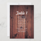 Invitation Plan de table de mariage rustique. Table en bois (Devant)