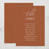 Invitation Plan de table de mariage Sienna | Terracotta Chaud (Devant / Derrière)