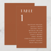 Invitation Plan de table de mariage Sienna | Terracotta d'aut (Devant / Derrière)