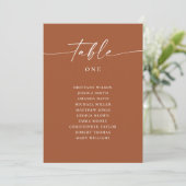 Invitation Plan de table de mariage Sienne | Automne Terracot (Debout devant)