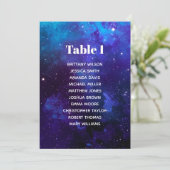 Invitation Plan de table de mariage spatial. Étoiles de nuit. (Debout devant)