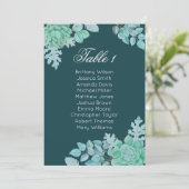 Invitation Plan de table de mariage succulent. Cactus menthe (Debout devant)