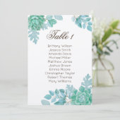 Invitation Plan de table de mariage succulent. Cactus rustiqu (Debout devant)