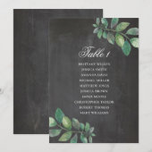Invitation Plan de table de mariage sur tableau noir. Feuille (Devant / Derrière)