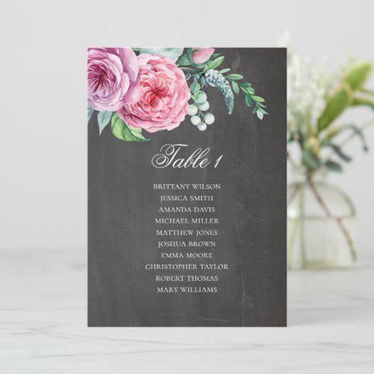 Invitation Plan de table de mariage sur tableau noir. Plan de (Debout devant)