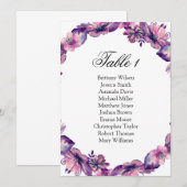 Invitation Plan de table de mariage. Tableau de mariage avec  (Devant / Derrière)