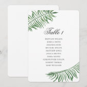 Invitation Plan de table de mariage tropical Feuilles vertes  (Devant / Derrière)
