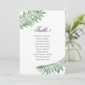 Invitation Plan de table de mariage tropical Feuilles vertes  (Debout devant)