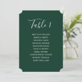 Invitation Plan de table de mariage vert simple. Écriture mod (Debout devant)