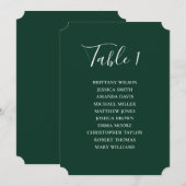 Invitation Plan de table de mariage vert simple. Écriture mod (Devant / Derrière)