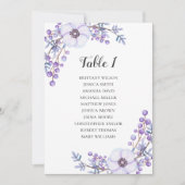 Invitation Plan de table de mariage violet. Plan de table ave (Devant)