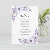 Invitation Plan de table de mariage violet. Plan de table ave (Debout devant)