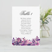 Invitation Plan de table de mariage violet. Plan de table boh (Debout devant)