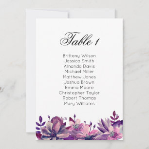 Invitation Plan de table de mariage violet. Plan de table boh