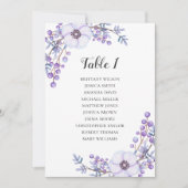 Invitation Plan de table de mariage violet. Plan de table fle (Devant)