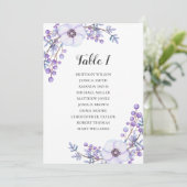 Invitation Plan de table de mariage violet. Plan de table fle (Debout devant)