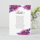 Invitation Plan de table de mariage violet. Plan de table flo (Debout devant)