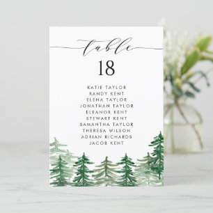 Invitation Plan de table des Mariages de la forêt de aquarell