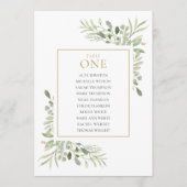 Invitation Plan de table élégant avec verdure Numéro 1 (Devant)