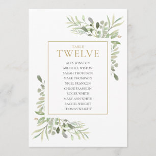 Invitation Plan de table élégant avec verdure Numéro 12