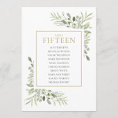 Invitation Plan de table élégant avec verdure numéro 15 (Dos)