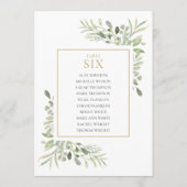 Invitation Plan de table élégant avec verdure numéro 6 (Dos)