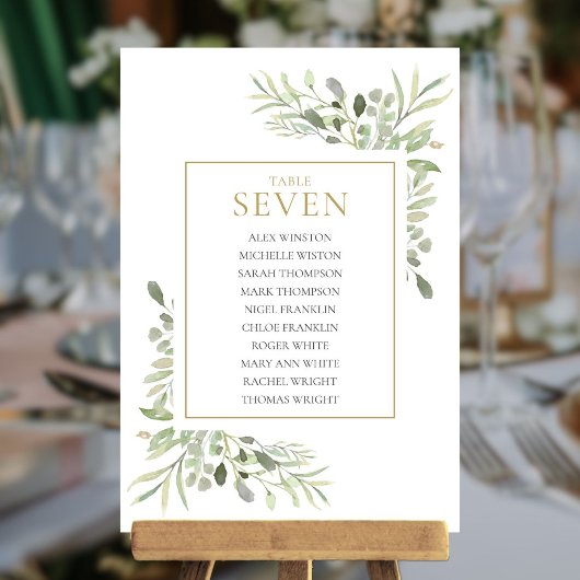Invitation Plan de table élégant avec verdure numéro 7
