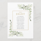 Invitation Plan de table élégant avec verdure numéro 8 (Dos)