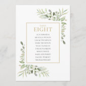 Invitation Plan de table élégant avec verdure Numéro 8 (Devant)