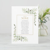 Invitation Plan de table élégant avec verdure numéro 9 (Debout devant)