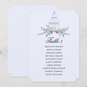 Invitation Plan de table floral à cage d'oiseau. Fleur de mar (Devant / Derrière)